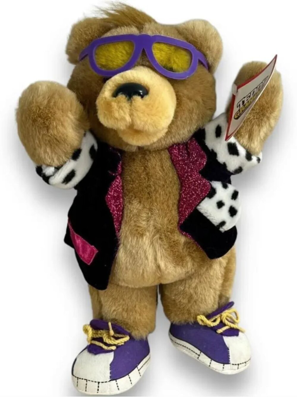 Vintage Nabisco Teddy Grahams Rock N Roll Bear Plush Applause NWT Toy